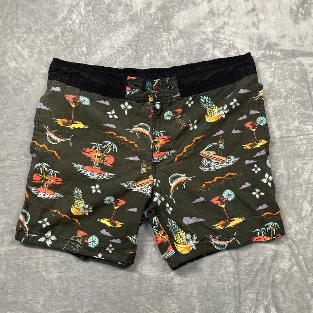 Adidas Skateboarding Shorts Men Black Tropical Graphic Print Summer M